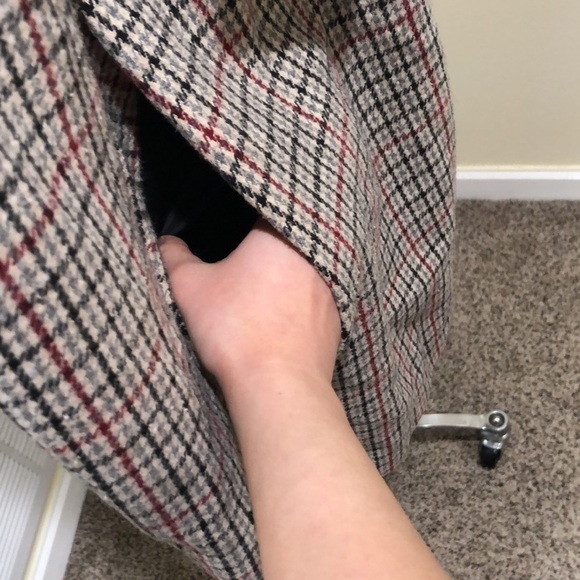 Missguided Peacoat Pea Coat Size US 10 Tan Houndstooth - Picture 3 of 10